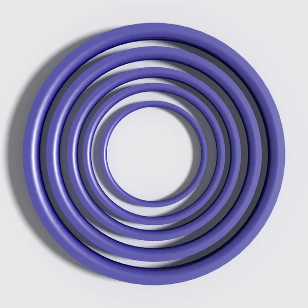 3D-weergave van een blauwe cirkels op witte achtergrond — Stockfoto