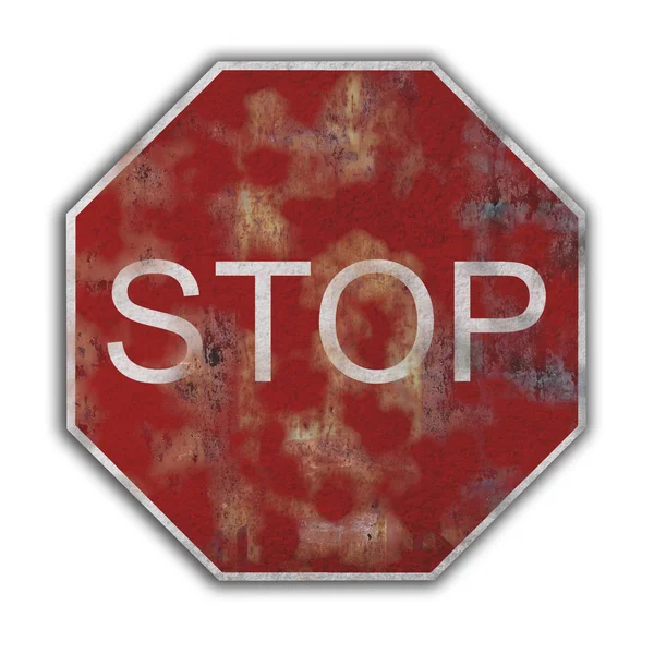 3d rendering of an isolated stop traffic sign on white background. — Stock Photo, Image