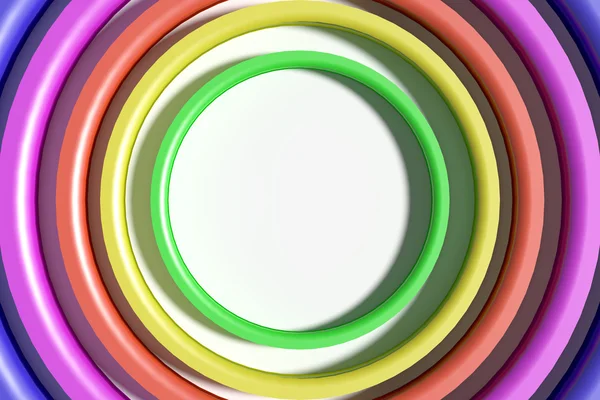 3d renderização de círculos coloridos no fundo branco. Ilustração. Isolados — Fotografia de Stock