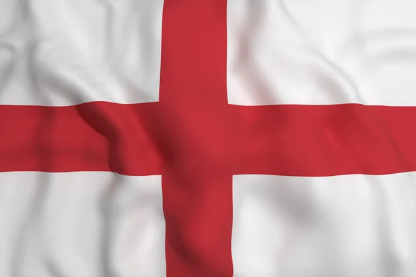 Representación 3d de una bandera inglesa ondeando — Foto de Stock