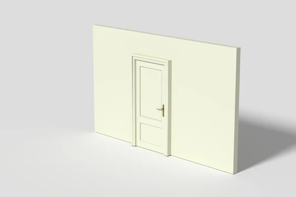 3d rendu d'une porte et mur blanc.Illustration — Photo