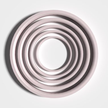 Beyaz arka plan üzerinde beyaz üç boyutlu daireler