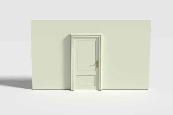 Representación 3d de una puerta y pared blanco.Ilustración —  Fotos de Stock