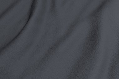 3D render bir gri kumaş et kalınlığı ile yivli. Yukarıdan