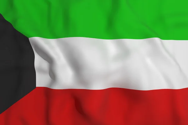 3D rendering των ένα κυματίζει σημαία του Κουβέιτ — Φωτογραφία Αρχείου