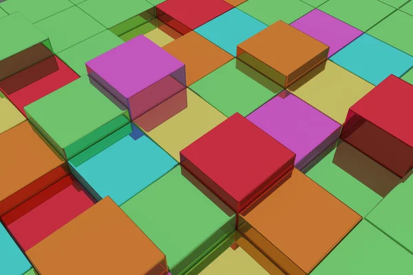 Барвисті тривимірних кубів — стокове фото