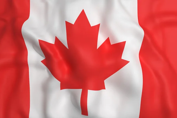 3D-weergave van een canada vlag wapperend — Stockfoto