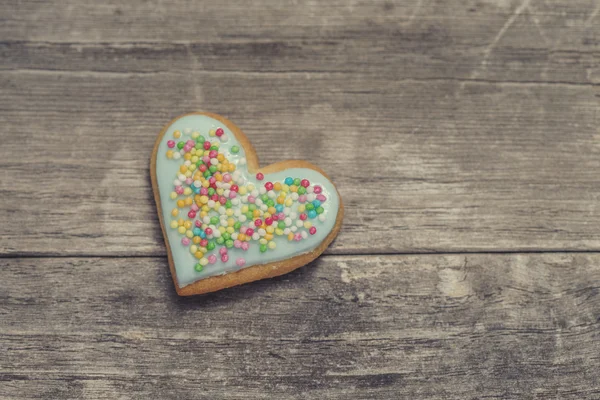 Close-up de delicioso coração de Valentim cozido no forno — Fotografia de Stock