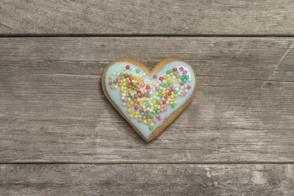 Close-up of delicious baked valentine's heart — Stock Photo, Image