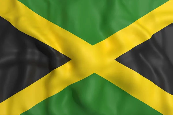 Representación 3d de una bandera de jamaica ondeando —  Fotos de Stock