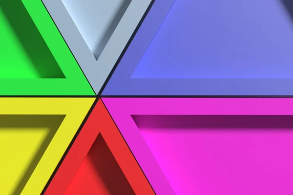 Środku kolorowe trójkąty razem — Zdjęcie stockowe