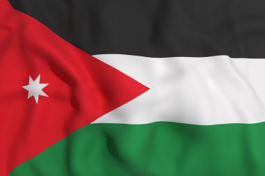 Jordan bayrak sallayarak 3d render