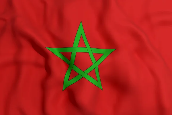 3d rendu d'un drapeau marocain agitant — Photo