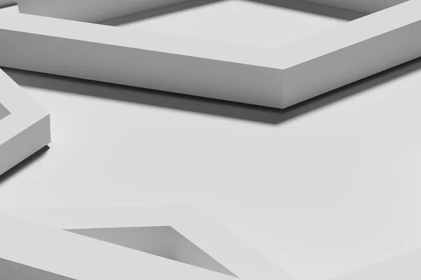 Close-up de ângulos brancos tridimensionais — Fotografia de Stock