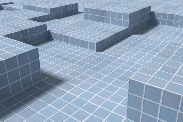 Cubos de cerámica tridimensionales en superficie — Foto de Stock