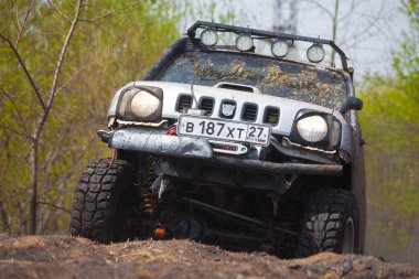 Habarovsk, Rusya - 14 Mayıs 2016: Suzuki Jimny çapraz ülke mo