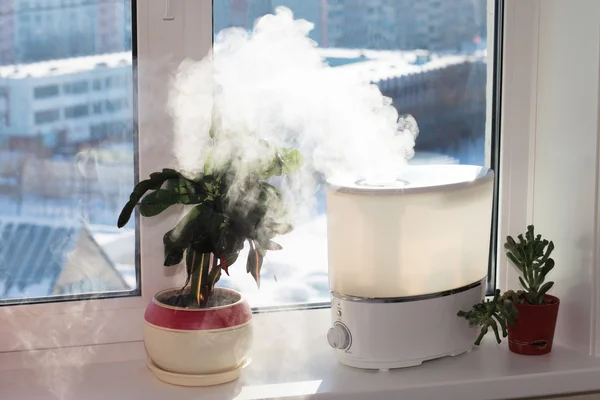 Humidifier on window — Stock Photo, Image