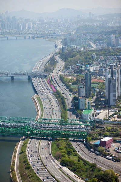 View of Seoul from 63 Building — 图库照片