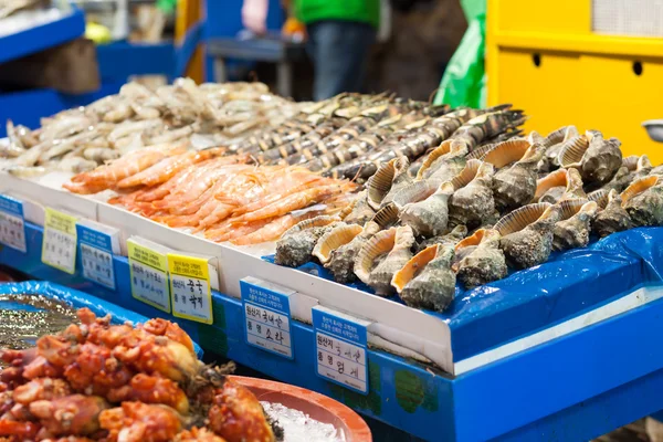 魚市場、ソウルで海の食べ物 — ストック写真