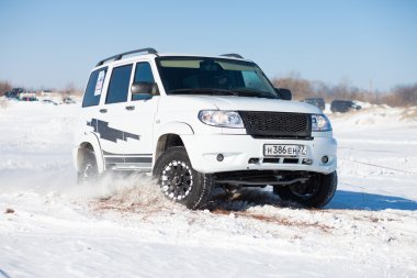 Habarovsk, Rusya - 31 Ocak 2015: yol kış sprint ra