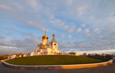 Serafim Sarovsky Cathedral on sunset in Khabarovsk, Russia