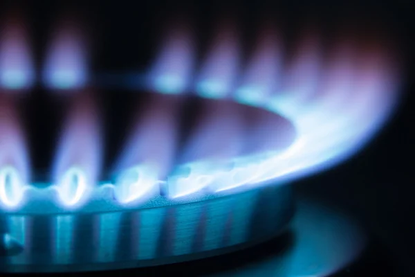 Gas burner flame. Maximum flame — Stock Photo, Image