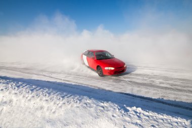 Auto ice racing clipart