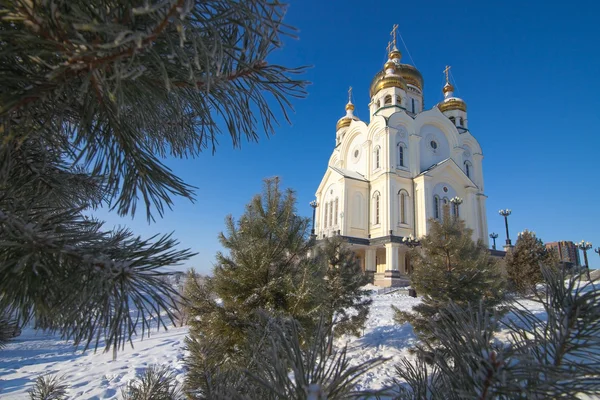 Православна церква взимку — стокове фото