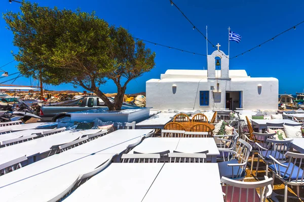 Naousa Paros Grécia Julho 2021 Principal Aldeia Turística Ilha Paros — Fotografia de Stock