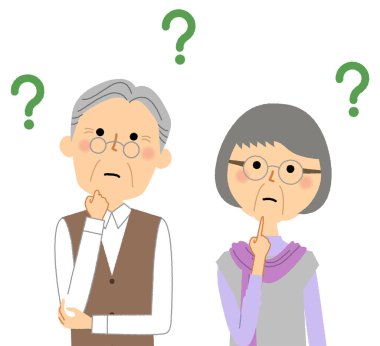 Merak eden yaşlı bir çift / Merak eden yaşlı bir çiftin çizimi.