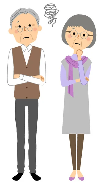 Älteres Paar Schwierigkeiten Zeigt Ein Älteres Paar Schwierigkeiten — Stockvektor