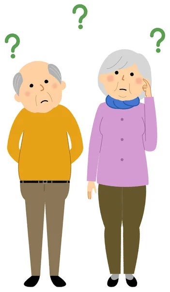 Merak Eden Yaşlı Bir Çift Merak Eden Yaşlı Bir Çiftin — Stok Vektör