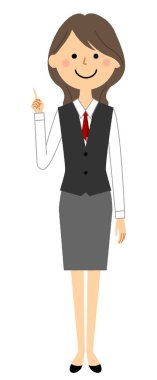 - Üniformalı bir kadın parmaklarını kaldırmış. - Üniformalı bir kadının resmi..