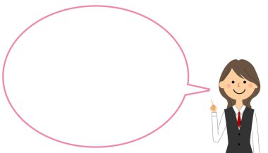 Üniformalı genç bir kadının balon çizimi..