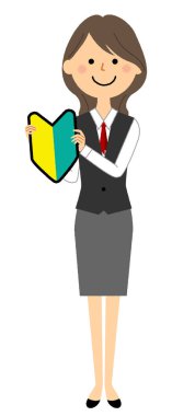 - Üniformalı bir kadın. - Üniformalı bir kadının yeni başlayan bir işareti var..