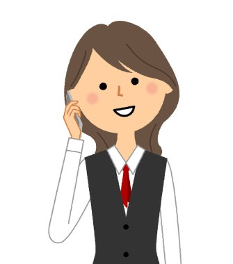 - Üniformalı bir kadın akıllı telefondan konuşuyor. - Üniformalı bir kadının akıllı telefondan konuştuğu bir resim..