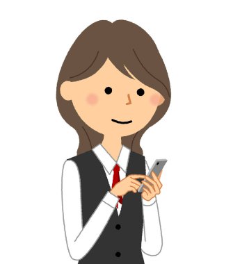 Akıllı telefonu çalıştırmak için üniformalı görünüm. Akıllı telefon kullanan üniformalı bir kadının resmi..