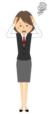 - Üniformalı bir kadın kafasını tutuyor. - Üniformalı bir kadının kafasını tutarken çekilmiş bir resmi..