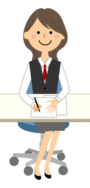 Mujer Uniforme Para Rellenar Una Ilustración Una Mujer Uniforme Para — Vector de stock