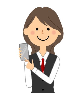 - Üniformalı ve akıllı telefonlu bir kadın. - Bu, elinde akıllı telefon olan üniformalı bir kadının resmi..