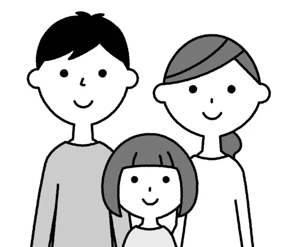 3人家族 親しい友人である3人家族のイラストです — ストックベクタ