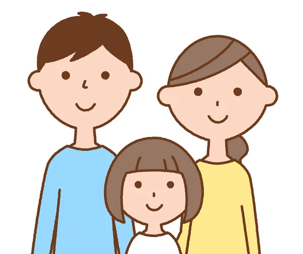 Una Familia Tres Una Ilustración Una Buena Familia Tres — Vector de stock