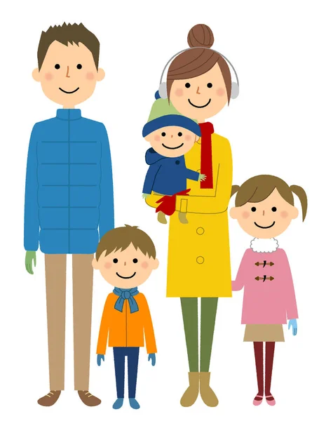 Família Agradável Uma Ilustração Uma Família Agradável — Vetor de Stock