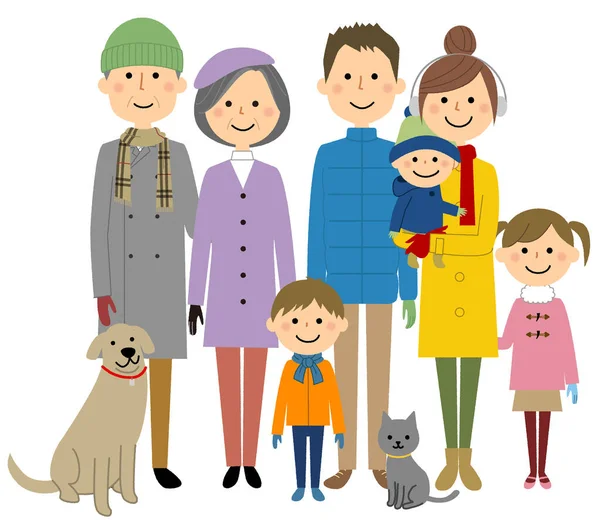 Família Agradável Uma Ilustração Uma Família Agradável — Vetor de Stock