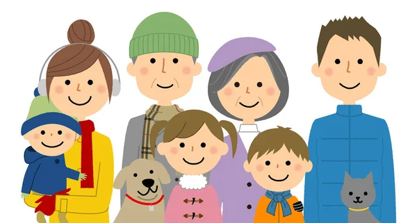 Trevlig Familj Det Illustration Trevlig Familj — Stock vektor