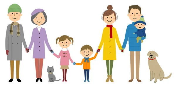 一个可爱的家庭牵着手 它是一个可爱的家庭牵着手的例证 — 图库矢量图片