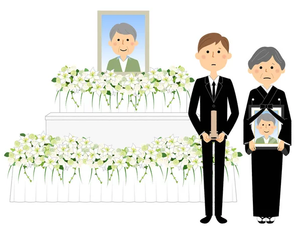 Altar Bereaved Family Illustration Altar Bereaved Family — Archivo Imágenes Vectoriales