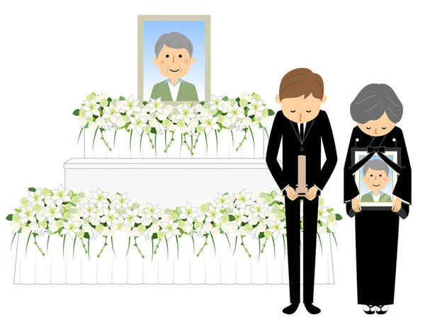 Altar Bereaved Family Illustration Altar Bereaved Family — Archivo Imágenes Vectoriales