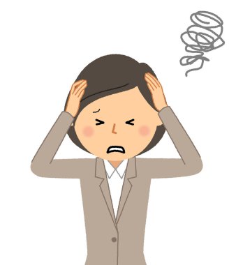 - Başını tutan takım elbiseli bir kadın. - Başını tutan takım elbiseli bir kadının resmi..