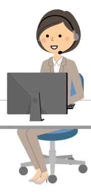 Çağrı merkezi, Müşteri Hizmetleri. Çağrı merkezinde çalışan bir kadının resmi..